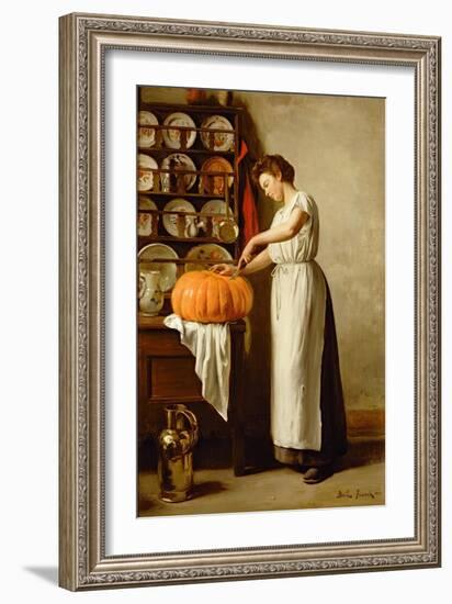 Cutting the Pumpkin, 1910-Franck-Antoine Bail-Framed Giclee Print