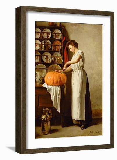 Cutting the Pumpkin, 1910-Franck-Antoine Bail-Framed Giclee Print