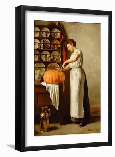 Cutting the Pumpkin, 1910-Franck-Antoine Bail-Framed Giclee Print