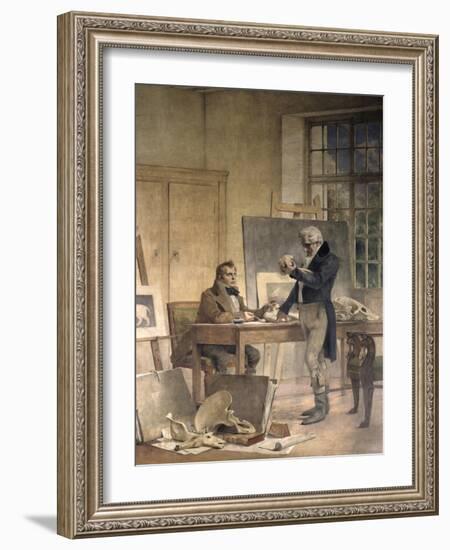 Cuvier Gathers Documents for His Work on the Fossil Bones-Theobald Chartran-Framed Art Print