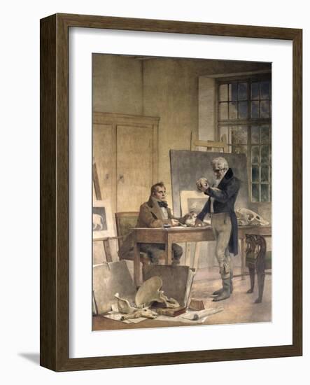 Cuvier Gathers Documents for His Work on the Fossil Bones-Theobald Chartran-Framed Art Print