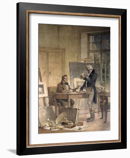 Cuvier Gathers Documents for His Work on the Fossil Bones-Theobald Chartran-Framed Art Print