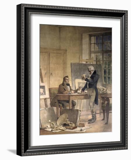 Cuvier Gathers Documents for His Work on the Fossil Bones-Theobald Chartran-Framed Art Print