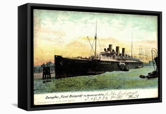 Cuxhaven, Dampfschiff Fürst Bismarck, Hapag, Hafen-null-Framed Premier Image Canvas