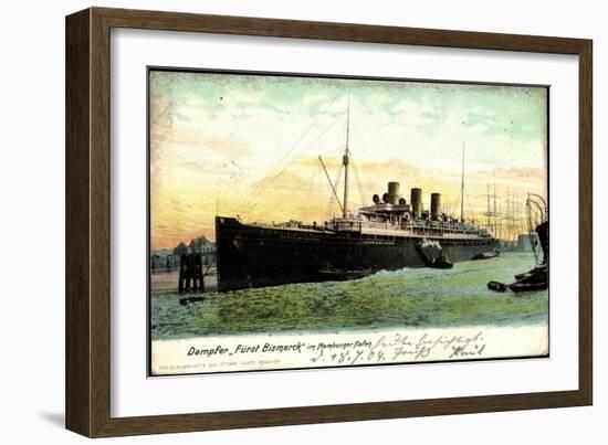 Cuxhaven, Dampfschiff Fürst Bismarck, Hapag, Hafen-null-Framed Giclee Print