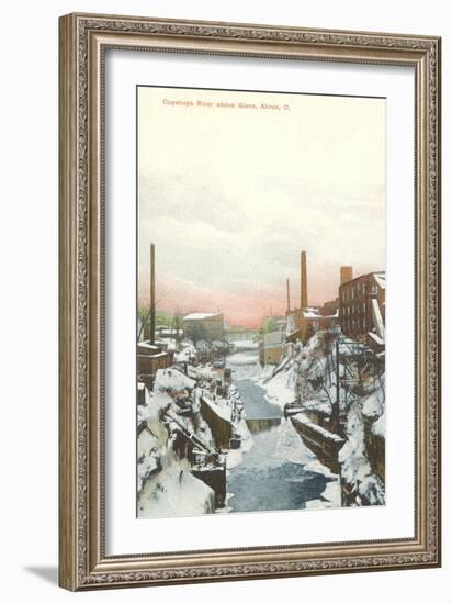 Cuyahoga River in Winter, Akron, Ohio-null-Framed Art Print