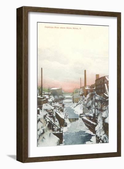 Cuyahoga River in Winter, Akron, Ohio-null-Framed Art Print