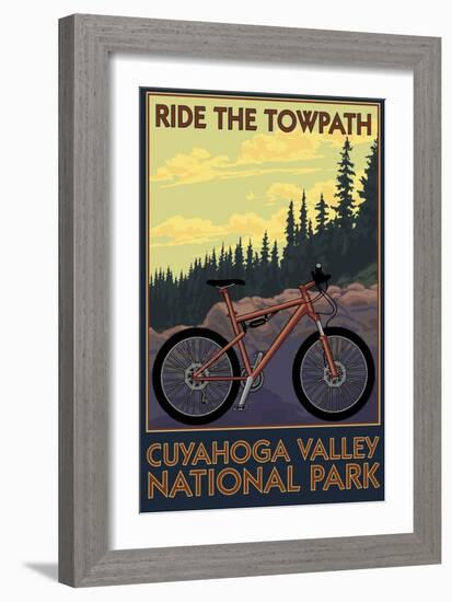 Cuyahoga Valley National Park, Ohio - Mountain Bike-Lantern Press-Framed Art Print