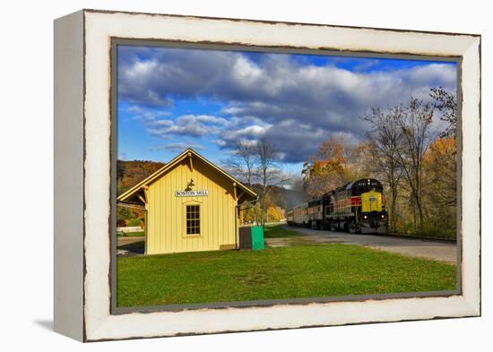 Cuyahoga Valley Scenic Railroad in Autumn in Cuyahoga National Park, Ohio, USA-Chuck Haney-Framed Premier Image Canvas