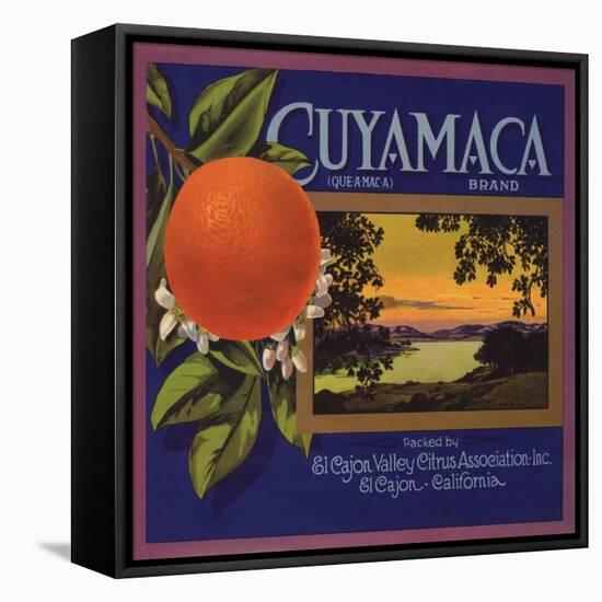 Cuyamaca Brand - El Cajon, California - Citrus Crate Label-Lantern Press-Framed Stretched Canvas