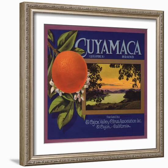 Cuyamaca Brand - El Cajon, California - Citrus Crate Label-Lantern Press-Framed Art Print