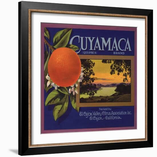 Cuyamaca Brand - El Cajon, California - Citrus Crate Label-Lantern Press-Framed Art Print