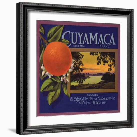 Cuyamaca Brand - El Cajon, California - Citrus Crate Label-Lantern Press-Framed Art Print