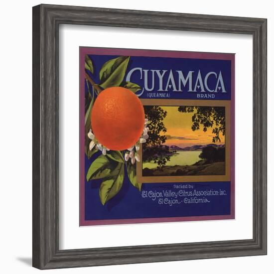 Cuyamaca Brand - El Cajon, California - Citrus Crate Label-Lantern Press-Framed Art Print