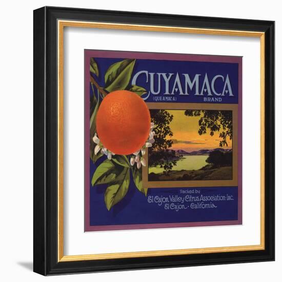 Cuyamaca Brand - El Cajon, California - Citrus Crate Label-Lantern Press-Framed Art Print