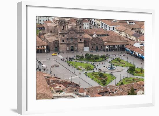 Cuzco Cityscape with Plaza De Armas from Hill Above City-Michael DeFreitas-Framed Photographic Print