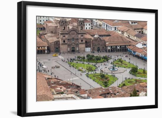 Cuzco Cityscape with Plaza De Armas from Hill Above City-Michael DeFreitas-Framed Photographic Print