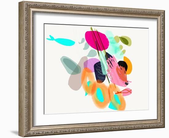 Cyan Fish-Niya Christine-Framed Art Print