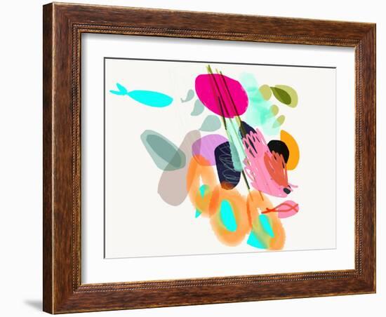 Cyan Fish-Niya Christine-Framed Art Print