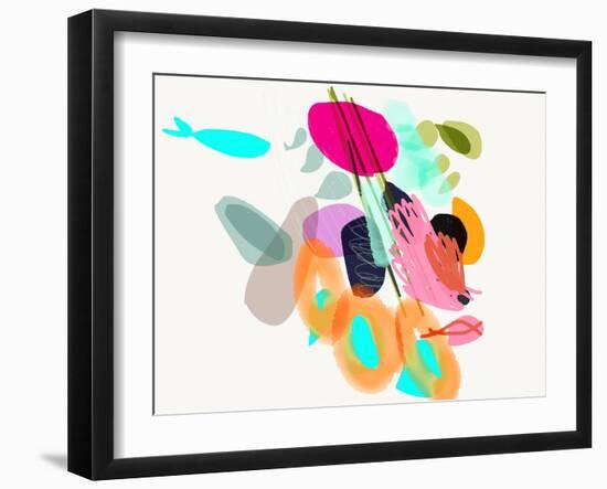 Cyan Fish-Niya Christine-Framed Art Print