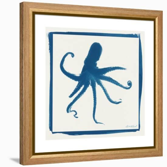 Cyan Octopus-Christine Caldwell-Framed Stretched Canvas