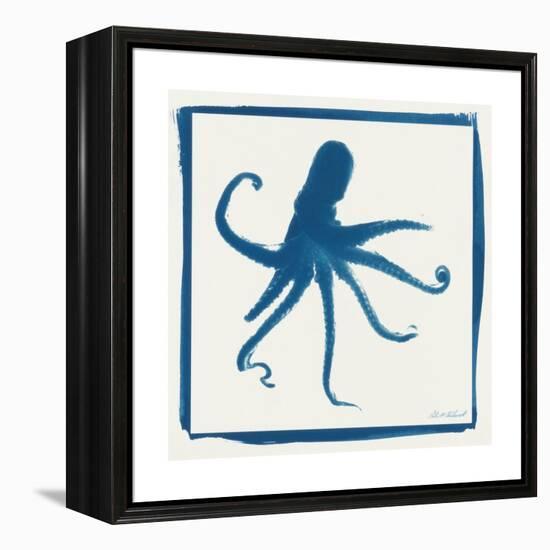 Cyan Octopus-Christine Caldwell-Framed Stretched Canvas