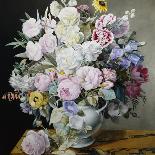 A Still Life of Flowers on a Marble Ledge-Cyane Lecoq Boisbaudran-Premier Image Canvas