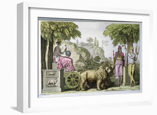 Cybele on Her Chariot and Attis, from "Le Costume Ancien Ou Moderne"-Angelo Monticelli-Framed Giclee Print