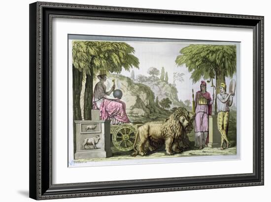 Cybele on Her Chariot and Attis, from "Le Costume Ancien Ou Moderne"-Angelo Monticelli-Framed Giclee Print