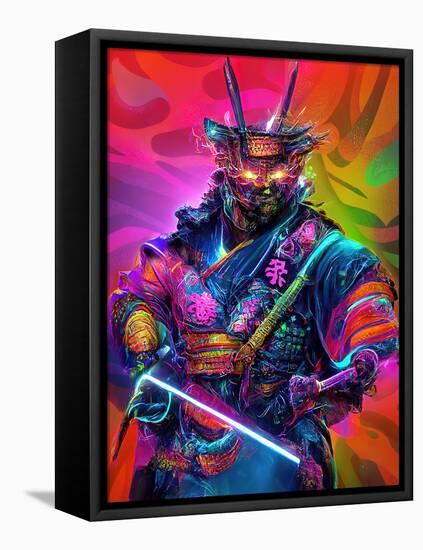 Cyber Samurai 02-null-Framed Stretched Canvas