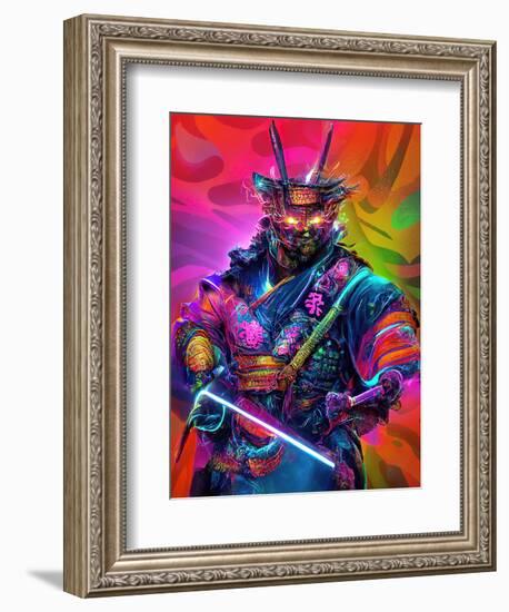 Cyber Samurai 02-null-Framed Art Print