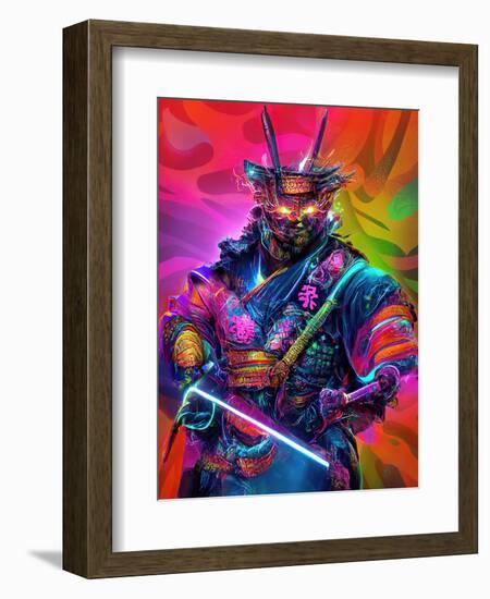 Cyber Samurai 02-null-Framed Art Print