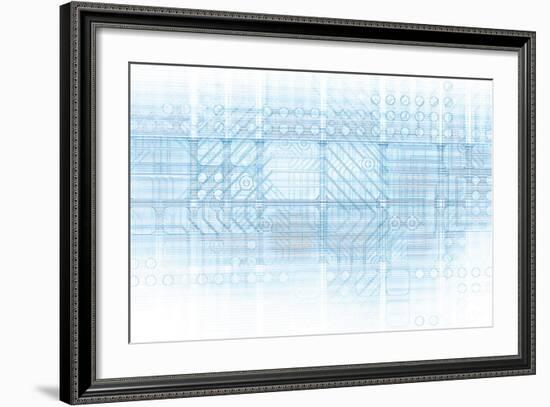 Cybernetics Mechanical Design as a Blueprints Art-kentoh-Framed Premium Giclee Print