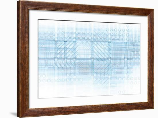 Cybernetics Mechanical Design as a Blueprints Art-kentoh-Framed Premium Giclee Print