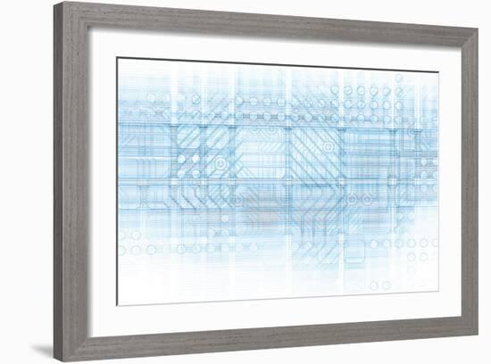 Cybernetics Mechanical Design as a Blueprints Art-kentoh-Framed Art Print