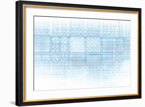 Cybernetics Mechanical Design as a Blueprints Art-kentoh-Framed Art Print