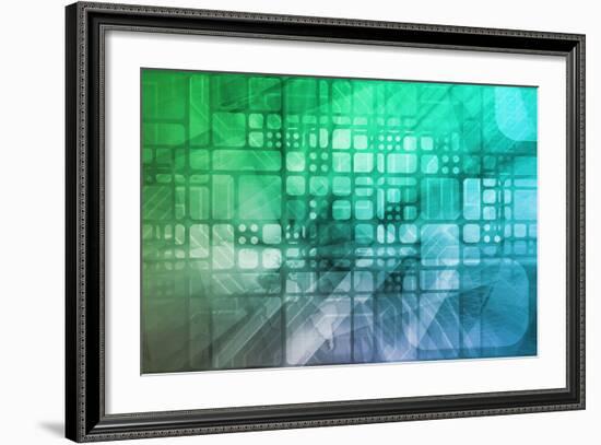 Cybernetics Mechanical Design as a Blueprints Art-kentoh-Framed Art Print