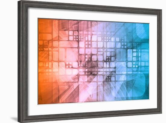 Cybernetics Mechanical Design as a Blueprints Art-kentoh-Framed Art Print