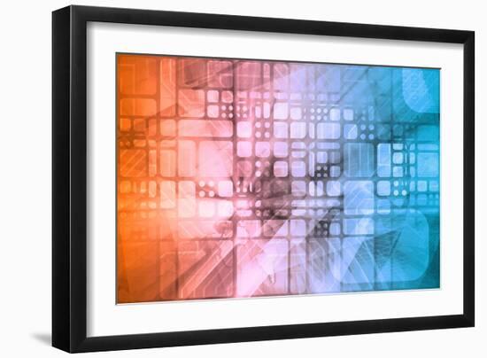 Cybernetics Mechanical Design as a Blueprints Art-kentoh-Framed Art Print