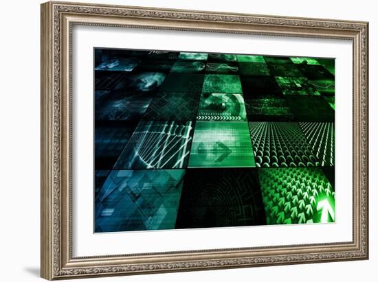 Cybernetics Mechanical Design as a Blueprints Art-kentoh-Framed Art Print