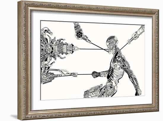 Cyborg Recharge.-RYGER-Framed Art Print