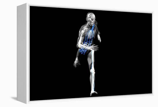 Cyborg Running-Christian Darkin-Framed Premier Image Canvas