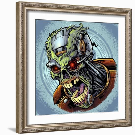 Cyborg Zombie-FlyLand Designs-Framed Giclee Print