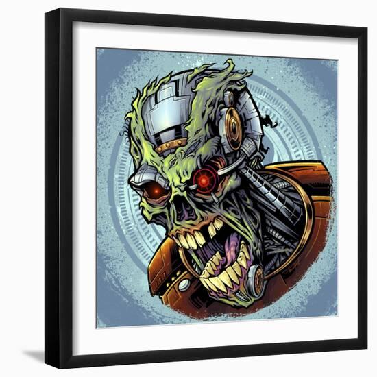 Cyborg Zombie-FlyLand Designs-Framed Giclee Print