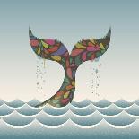 Whale Waving Hello with it's Tail-Cyborgwitch-Art Print