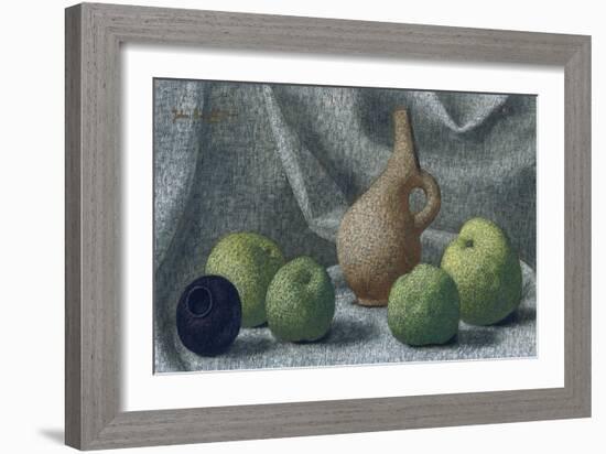 Cycladic Pot with Apples, 1961-John Armstrong-Framed Giclee Print