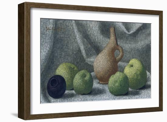 Cycladic Pot with Apples, 1961-John Armstrong-Framed Giclee Print