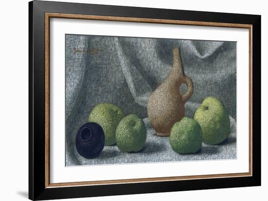 Cycladic Pot with Apples, 1961-John Armstrong-Framed Giclee Print