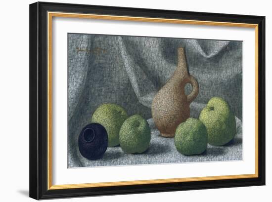 Cycladic Pot with Apples, 1961-John Armstrong-Framed Giclee Print