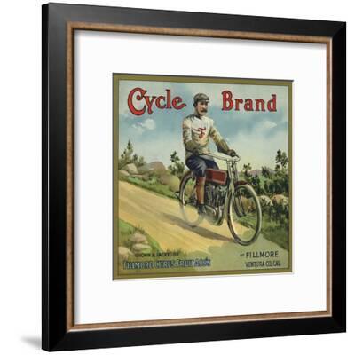 Fillmore Cycle Motorcycle Bicycle Bike Orange Citrus Fruit Crate Label Art Print